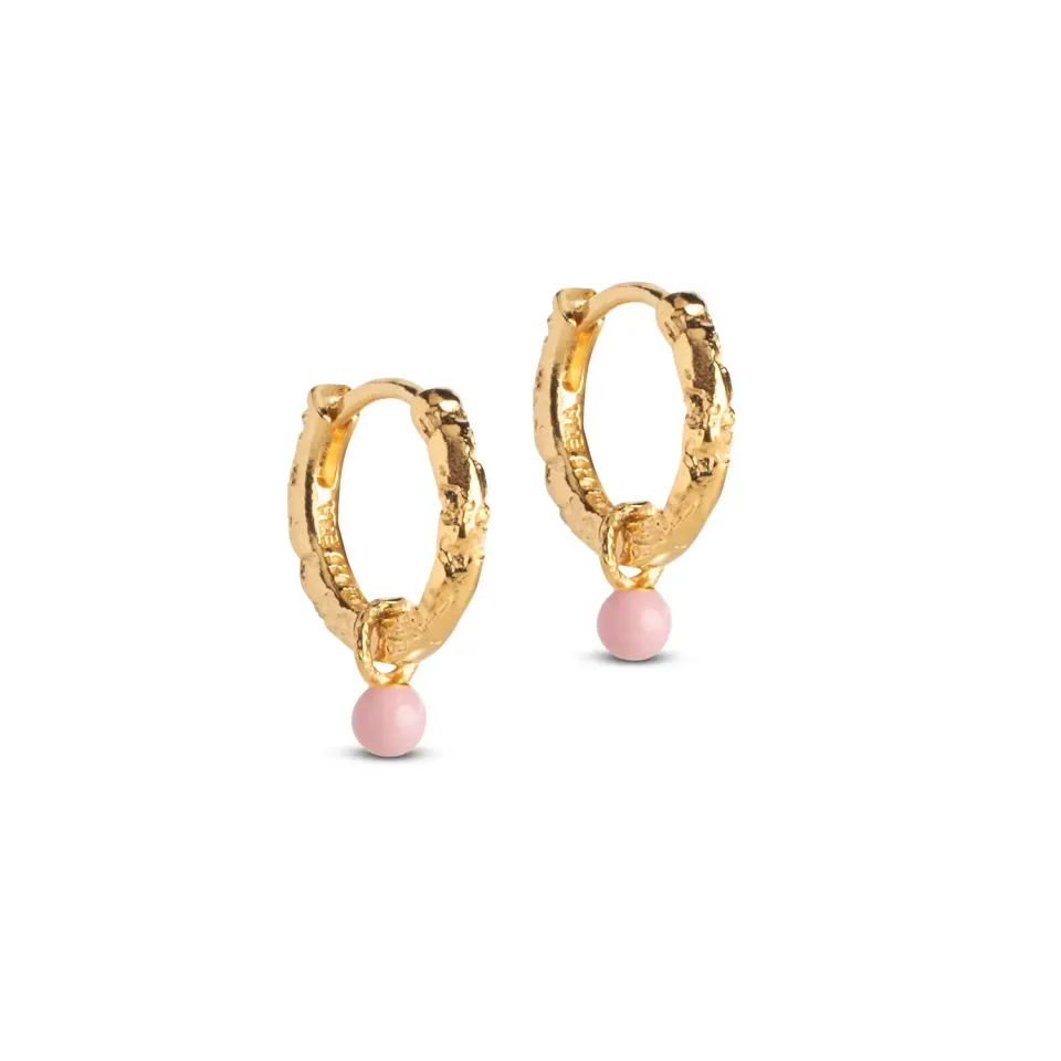 Enamel Belle hoops 13 mm lys rosa emalje