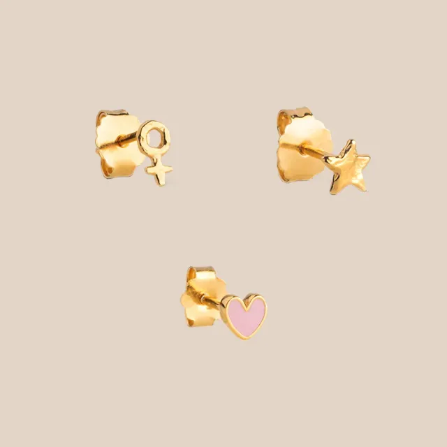 Enamel Everyday Stud Trio gavesett 3 par stjerne
