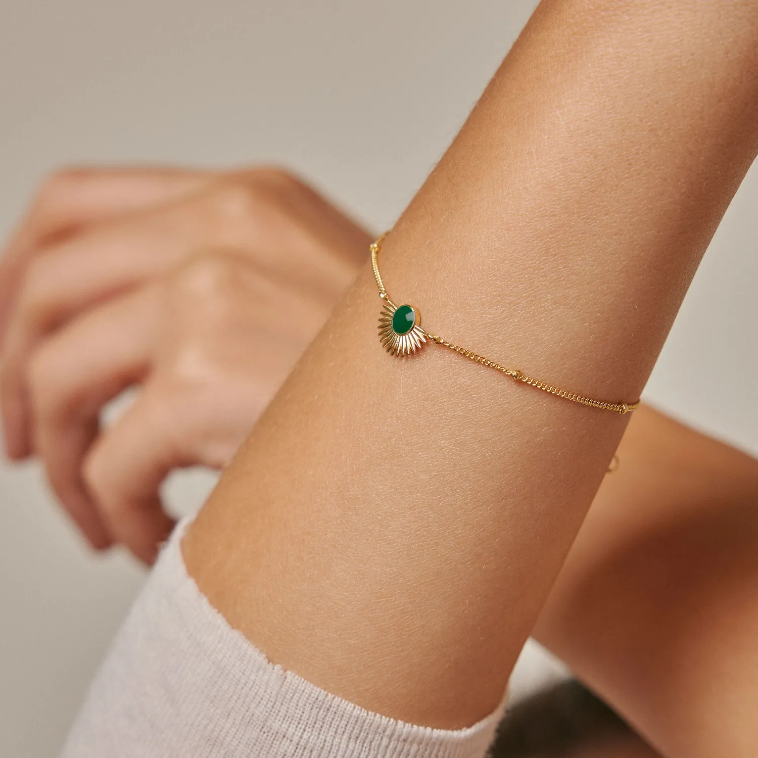 Enamel Soleil Petrol Green armbånd 15,5+2 cm