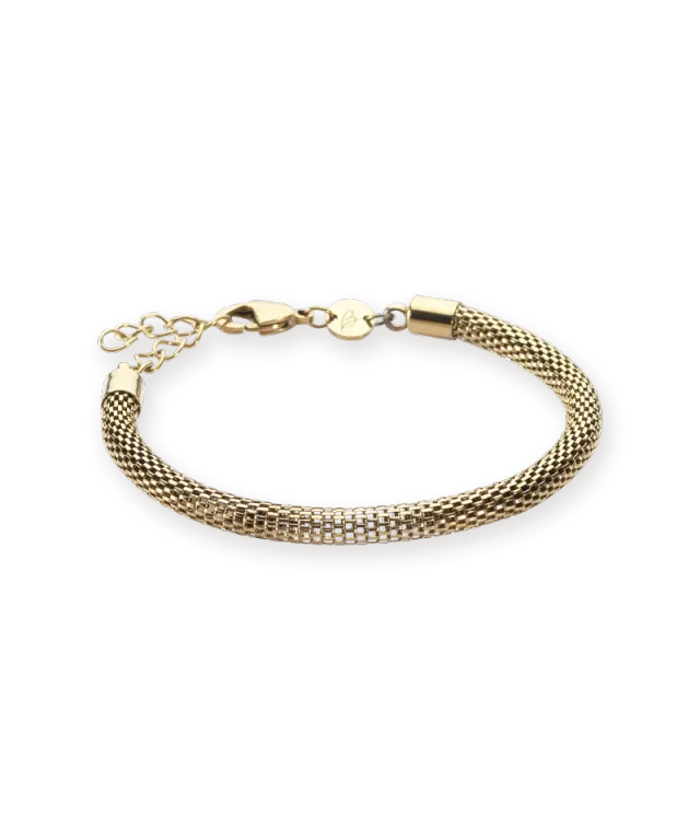 Blomdahl Grand Round Mesh armbånd gull hudvennlig