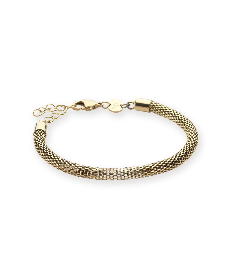 Blomdahl Grand Round Mesh armbånd gull hudvennlig