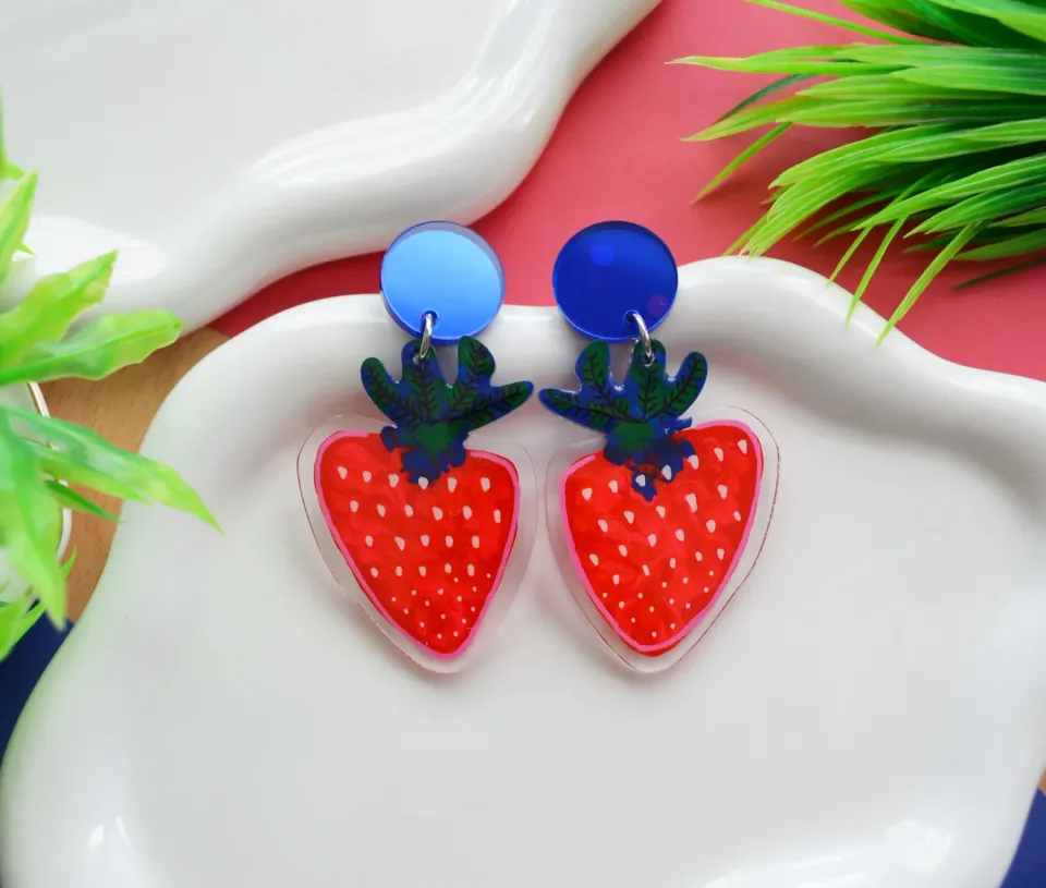 BooandBooFactory Strawberry jordbærøredobber akvarell