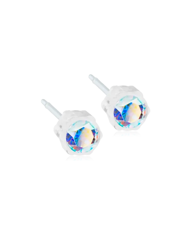 Blomdahl Bezel øredobber rainbow 4 mm nikkelrie