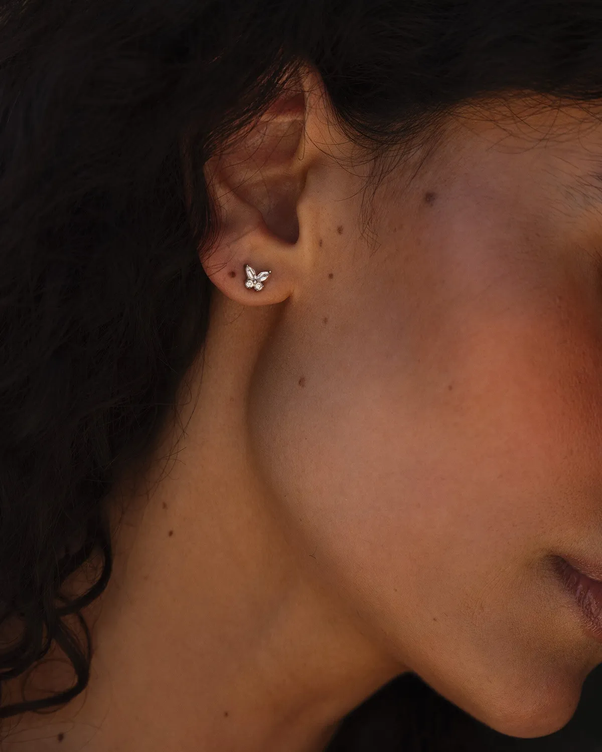 Mockberg Butterfly Studs ørestikker sølv 7 mm