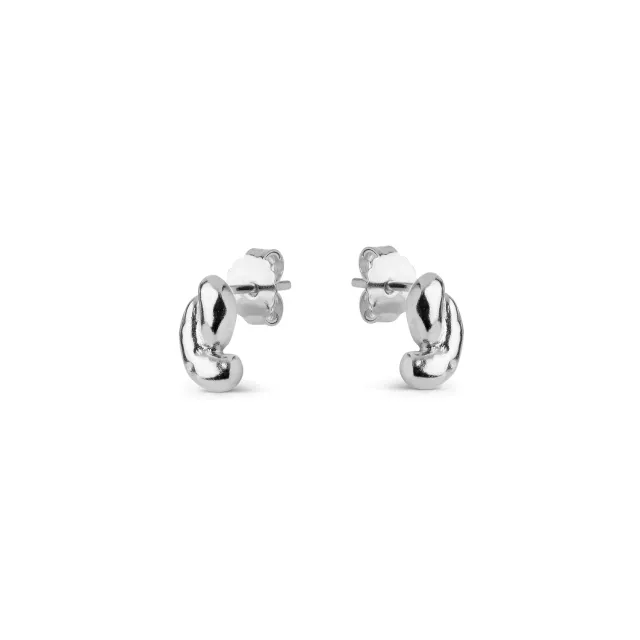 Enamel Nari studs 10x6 mm sølv