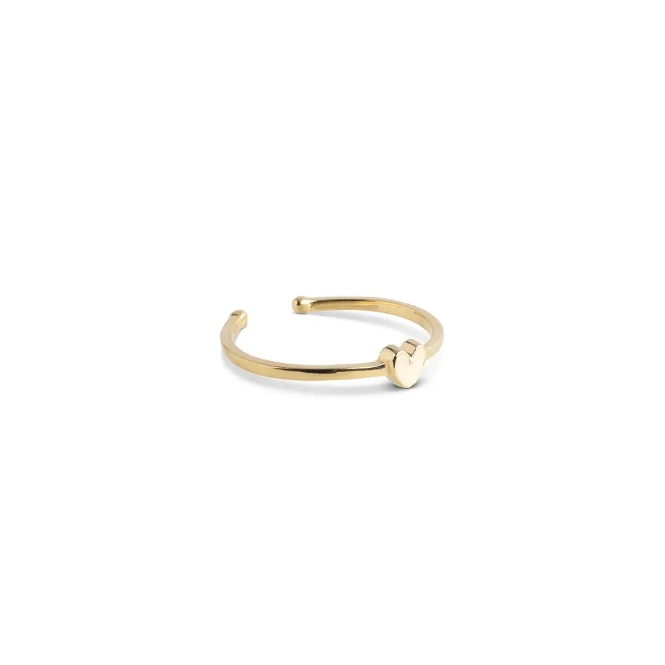 Enamel Amore ring daisy gull justerbar 48-52