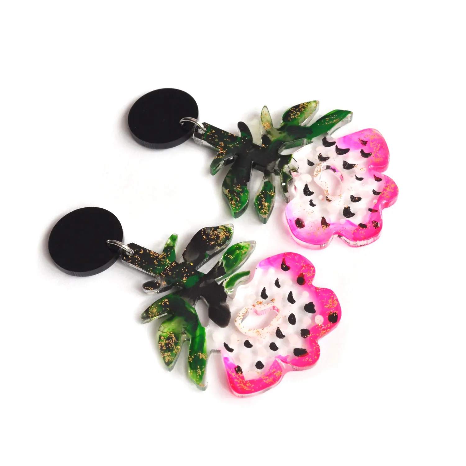 BooandBooFactory Pink Flower øredobber 1 par neonrosa