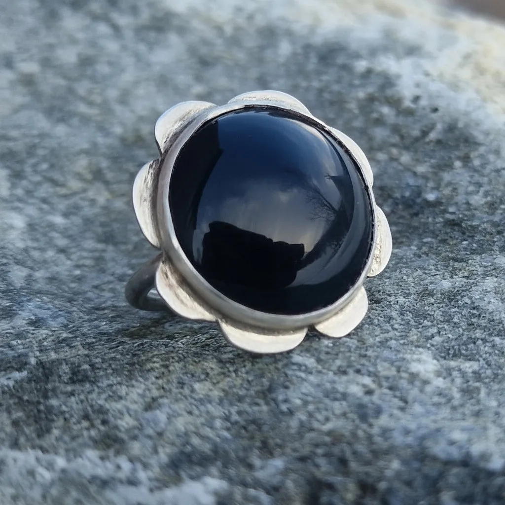 Kunstnerbonden Gothic Chic sølvring onyx
