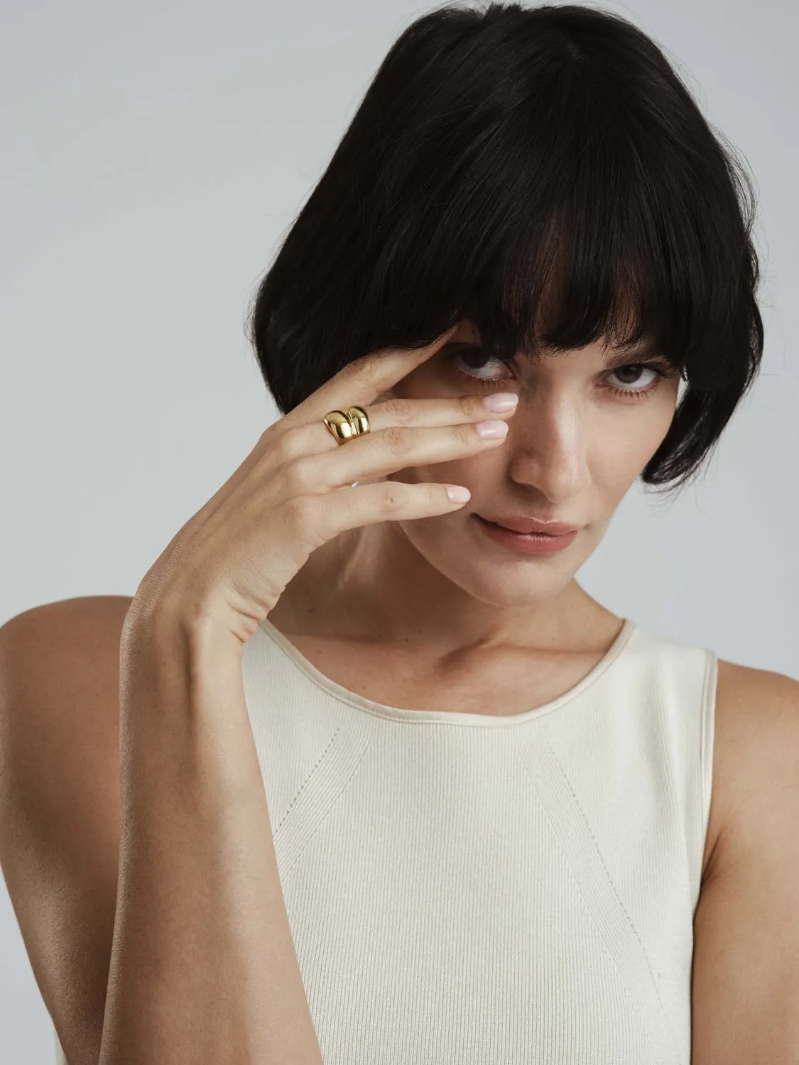 Mockberg Rebel Double Ring gullring stål str 50-60