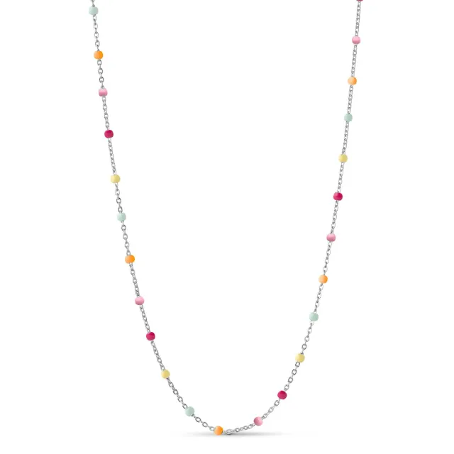 Enamel Lola halskjede rainbow 38 cm forsølvet