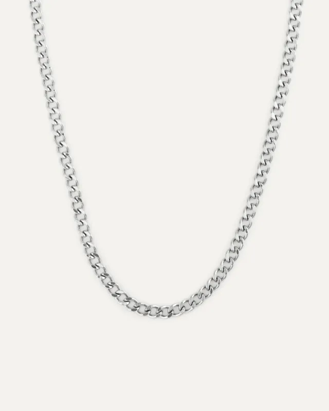 Mockberg Curb Chain halskjede sølv panserlenke