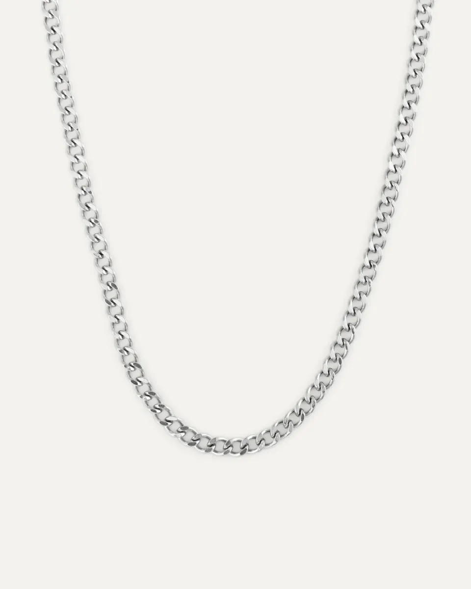 Mockberg Curb Chain halskjede sølv panserlenke
