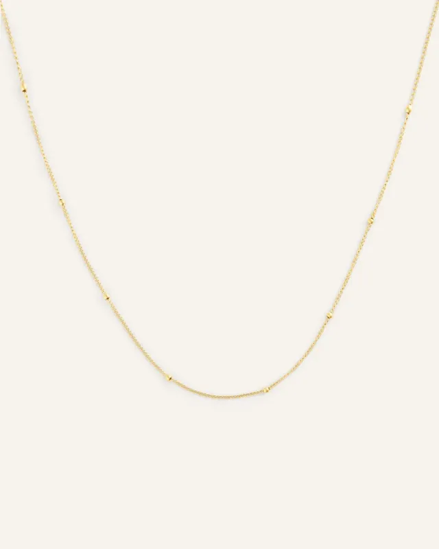 Mockberg Beaded Chain halskjede gull kuler