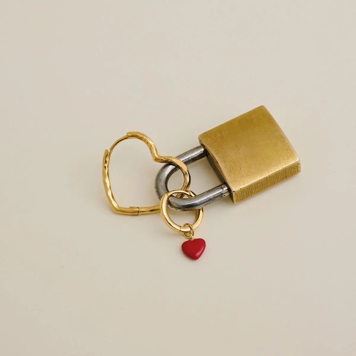 Enamel Organic Heart Medium hoops 22 mm gull