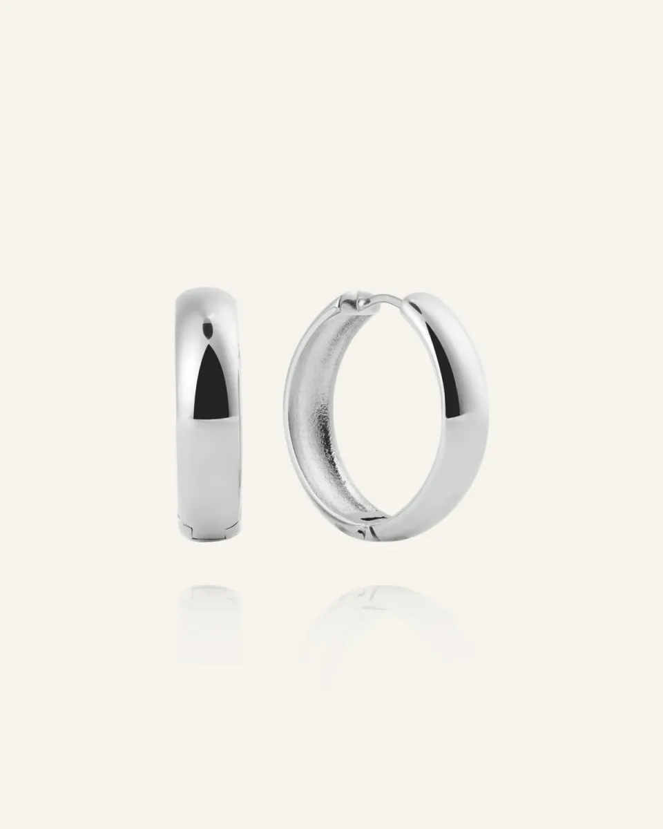 Mockberg Brave Large Hoops øreringer sølv 25 mm
