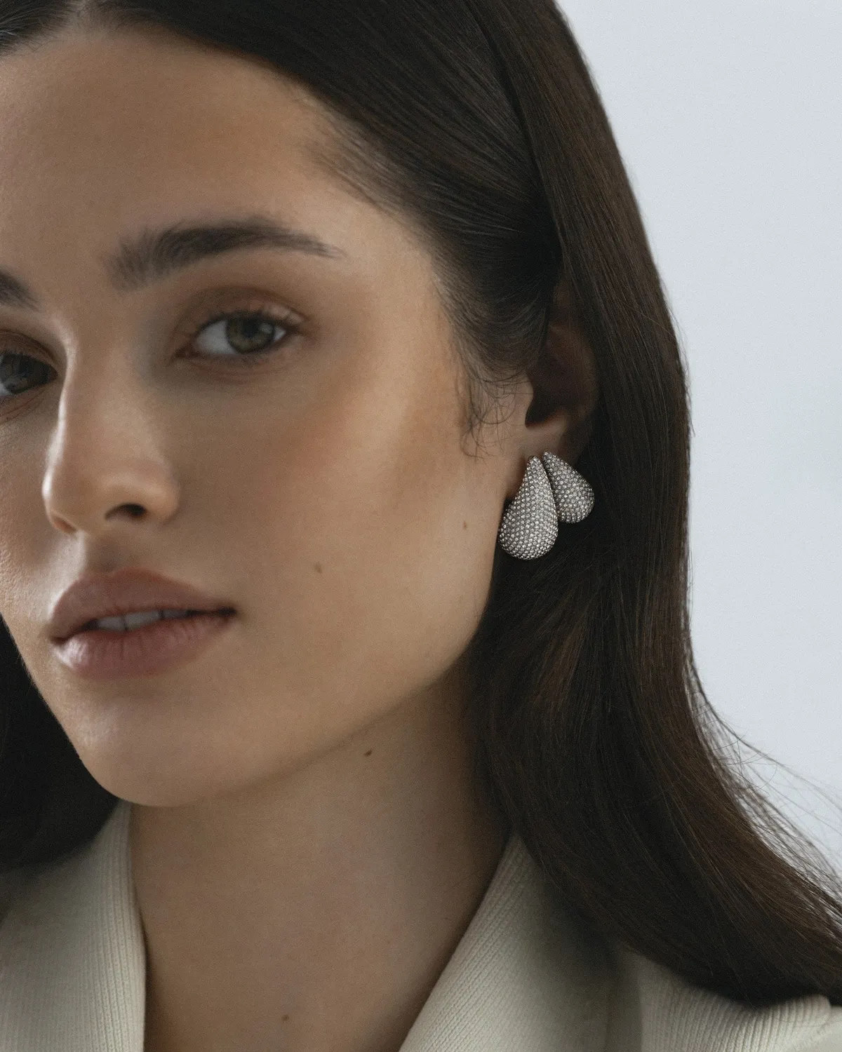 Mockberg Pavé Daring Large øredobber sølv