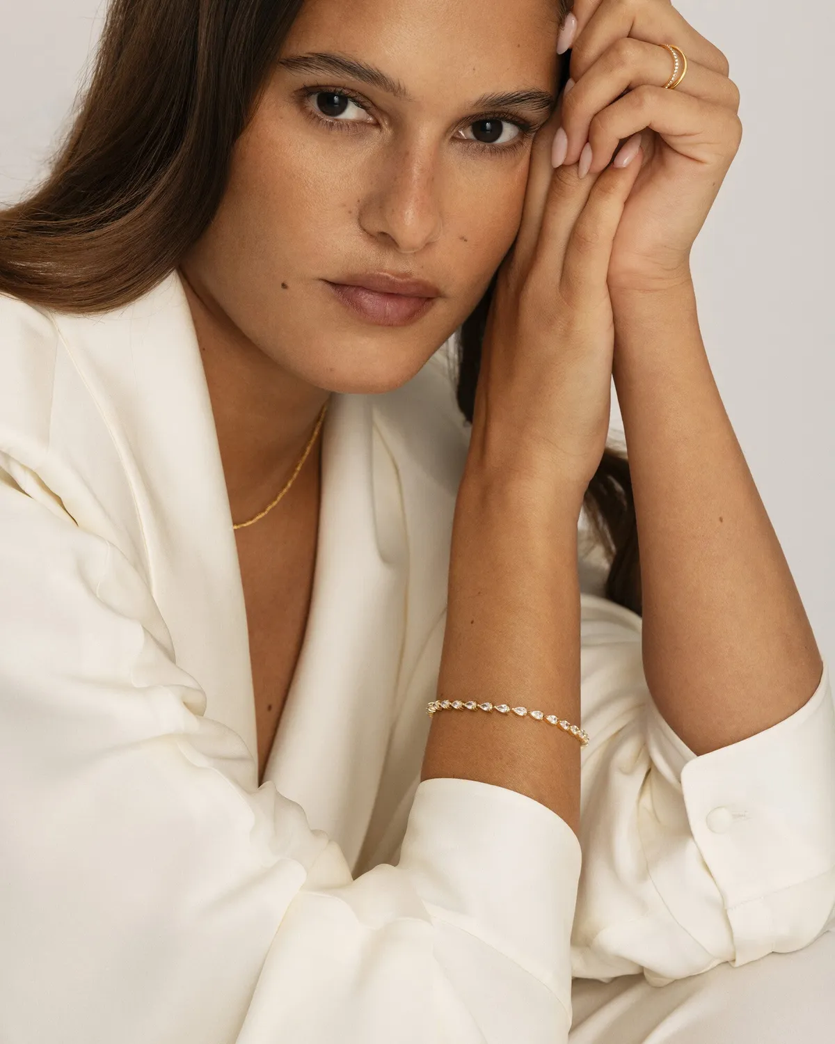 Mockberg Zina armbånd gull Medium zirkonia