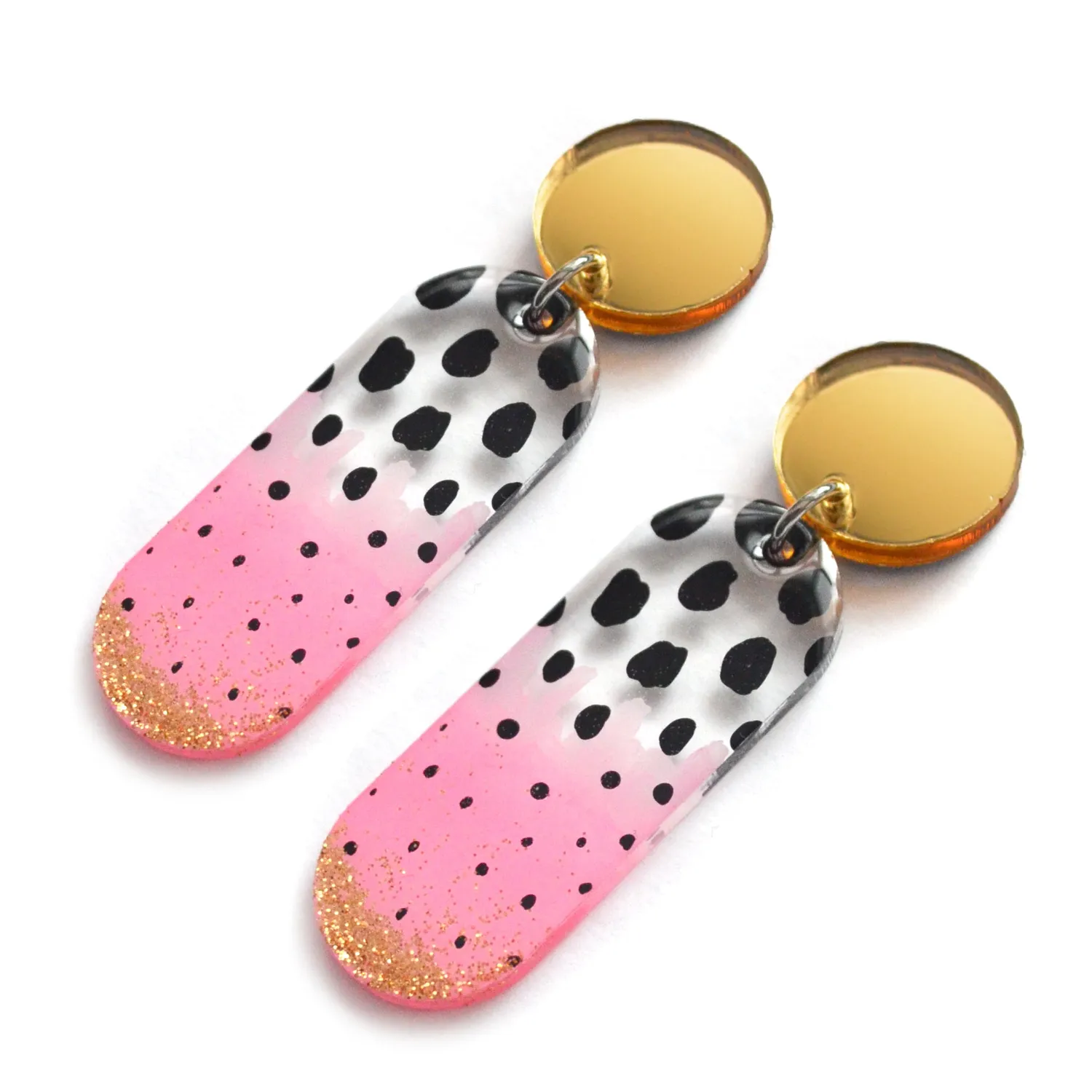 BooandBooFactory Pink Watermelon øredobber stift resin