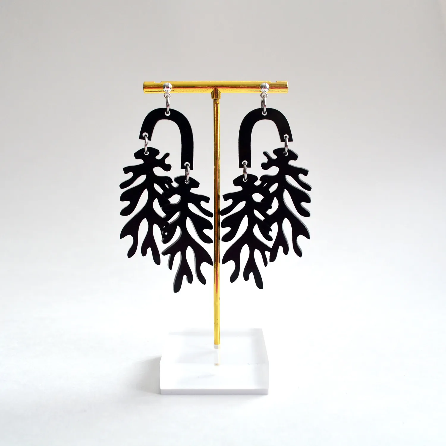 BooandBooFactory Matisse Leaf øredobber svart gull