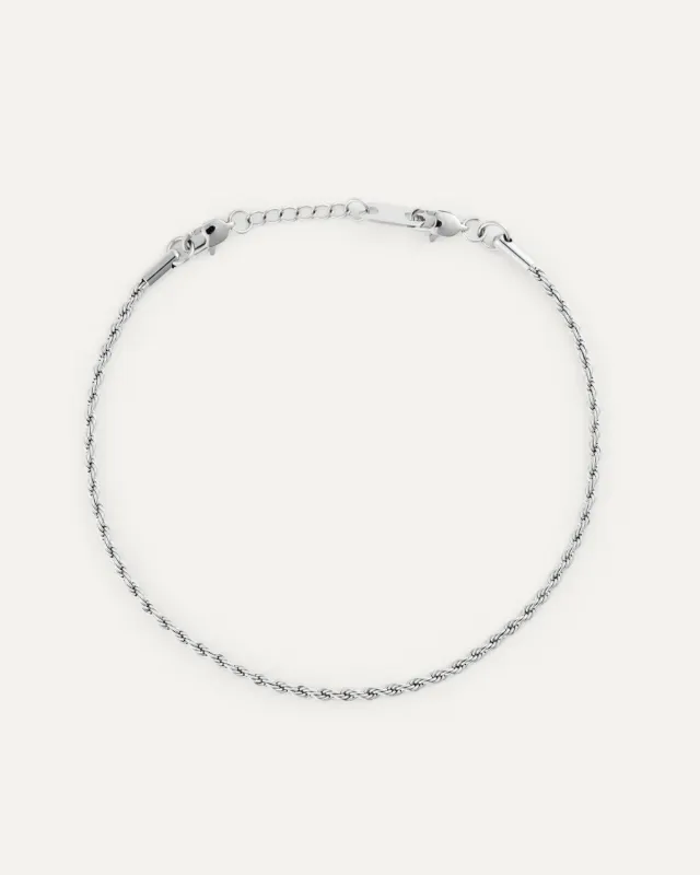 Mockberg Thin Rope armbånd sølv small vanntett