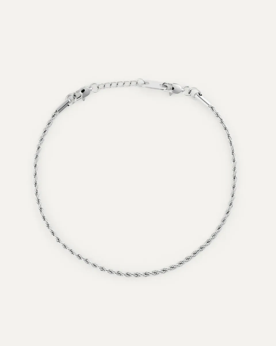 Mockberg Thin Rope armbånd sølv small vanntett