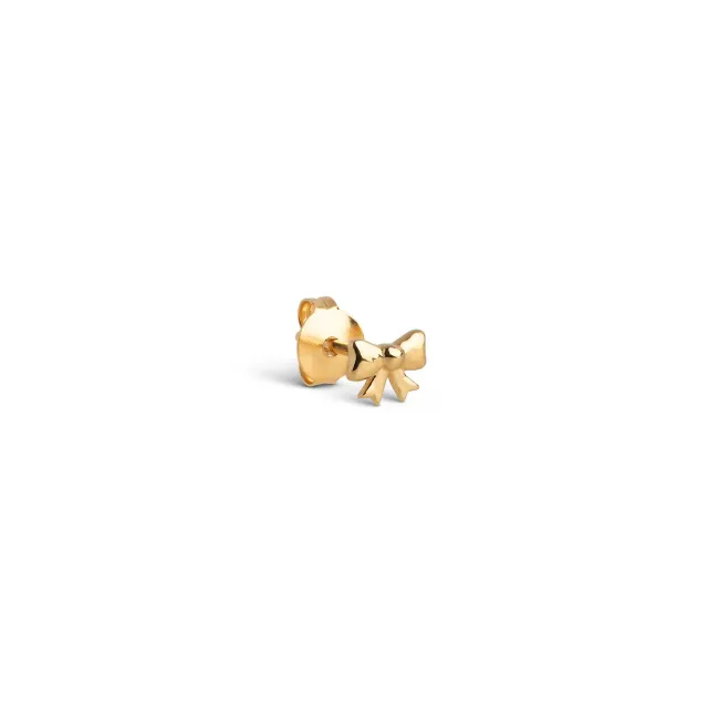 Enamel Baby Bow stud singel 6x4 mm gull