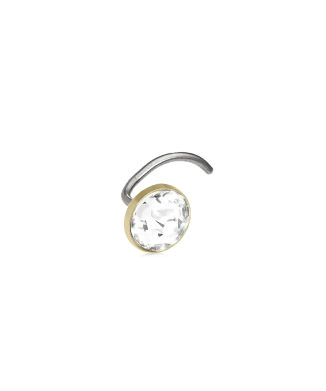 Blomdahl Bezel nesesmykke 5 mm gull crystal