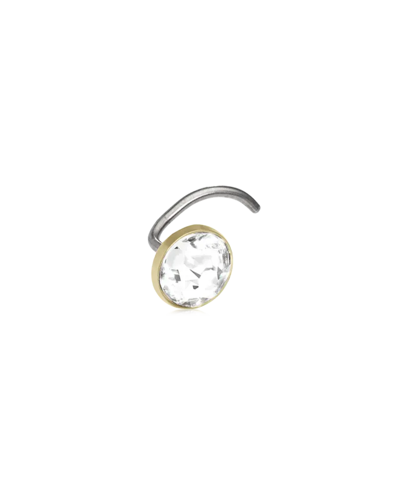Blomdahl Bezel nesesmykke 5 mm gull crystal