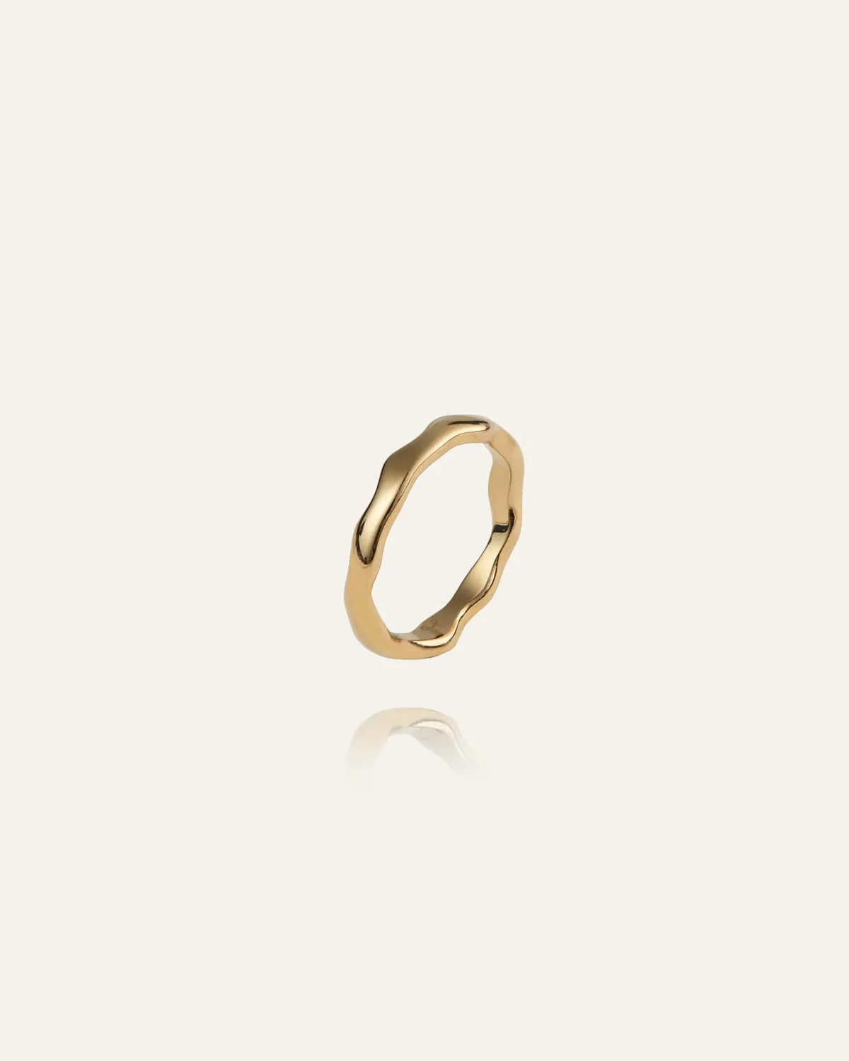Mockberg Wavy Petite ring gull str 52 bølgete