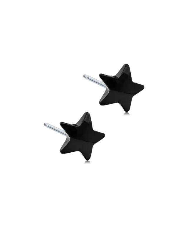 Blomdahl Star øredobber 8 mm svart titan nikkelfrie