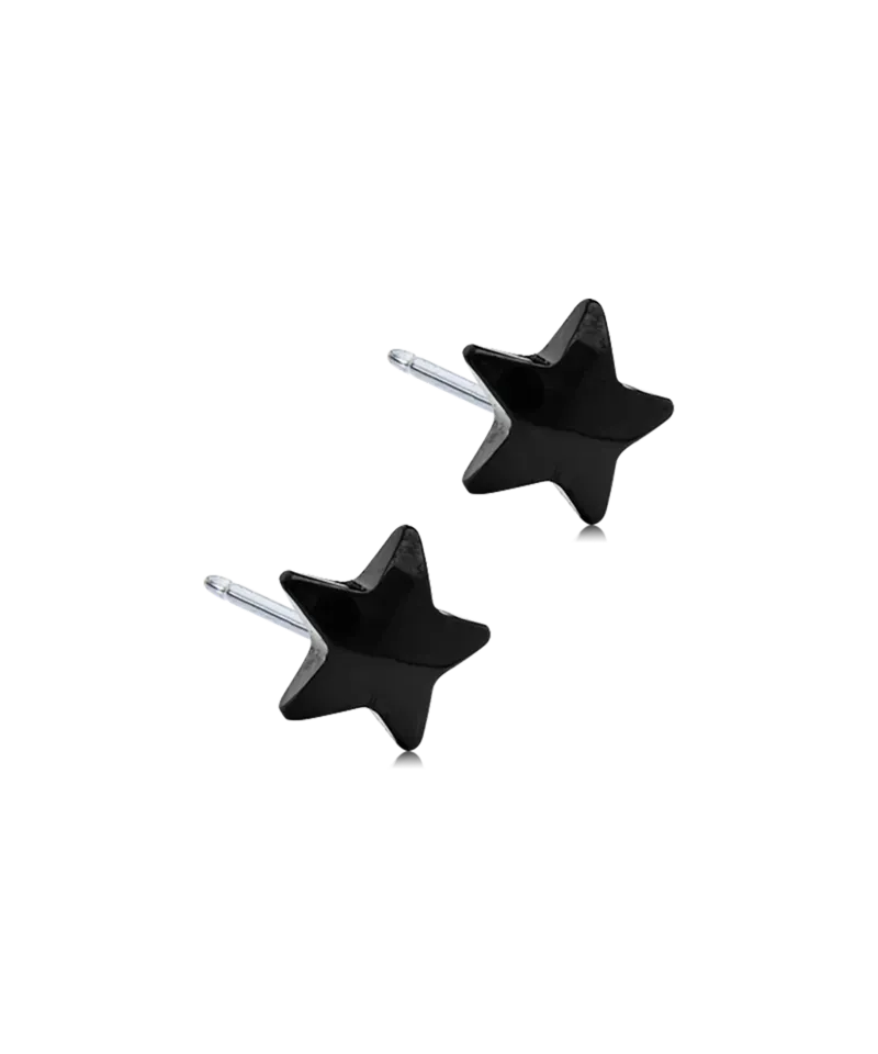 Blomdahl Star øredobber 8 mm svart titan nikkelfrie