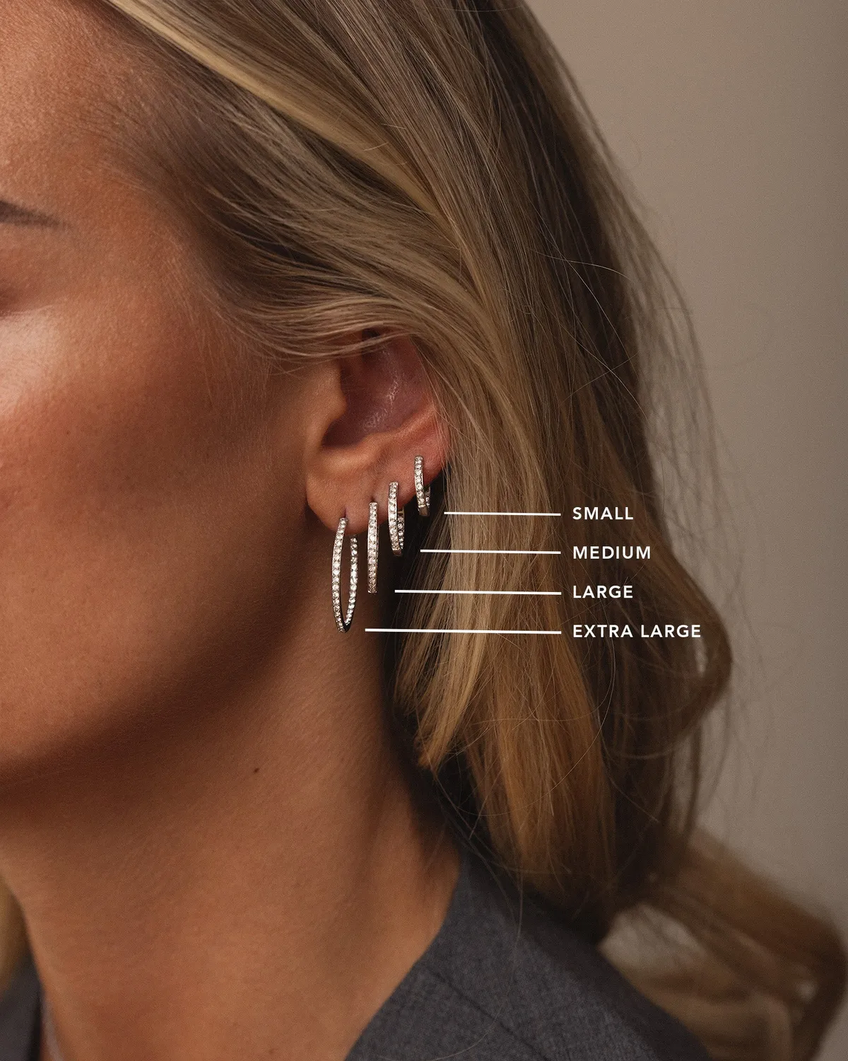 Mockberg Sparkle XL Hoops øredobber sølv 26mm zirkonia
