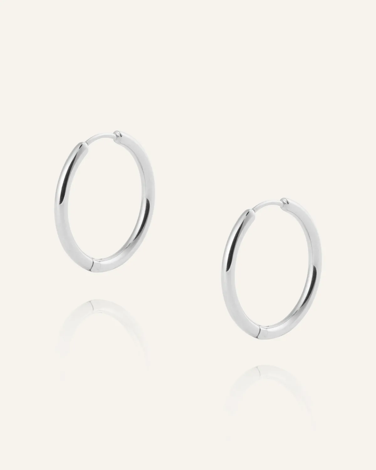 Mockberg Slim Large Hoops øredobber sølv 20 mm