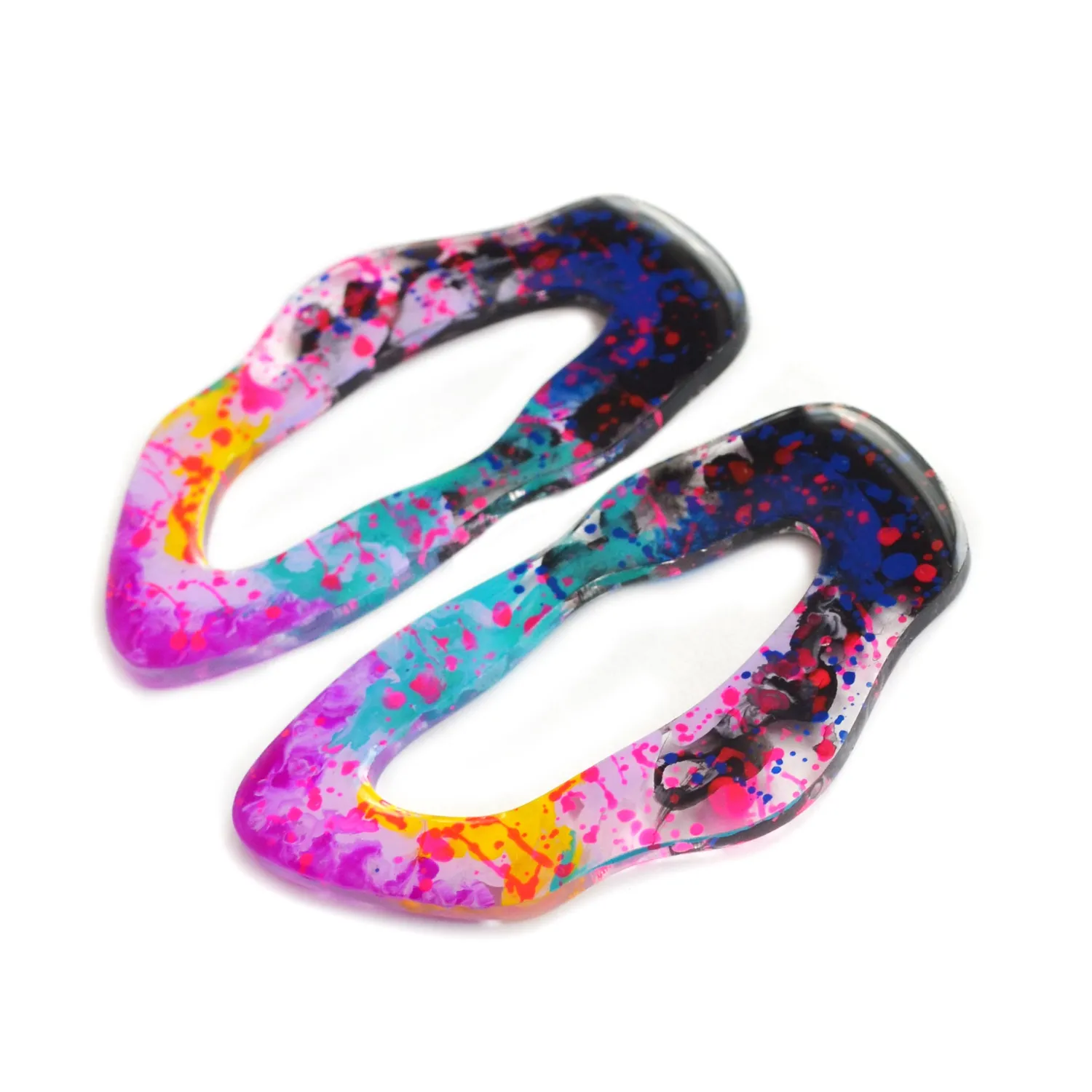 BooandBooFactory Neon Hoop øredobber studs flerfarget