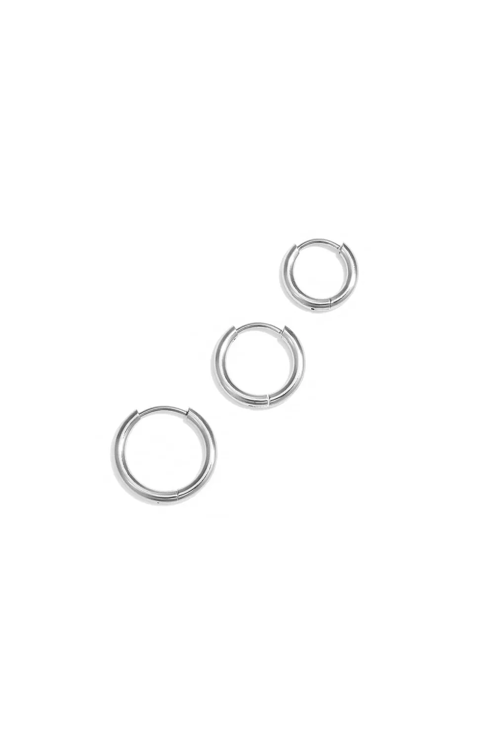 Mea Nani Chunky Hoops Set øredobber sølv 6-pk