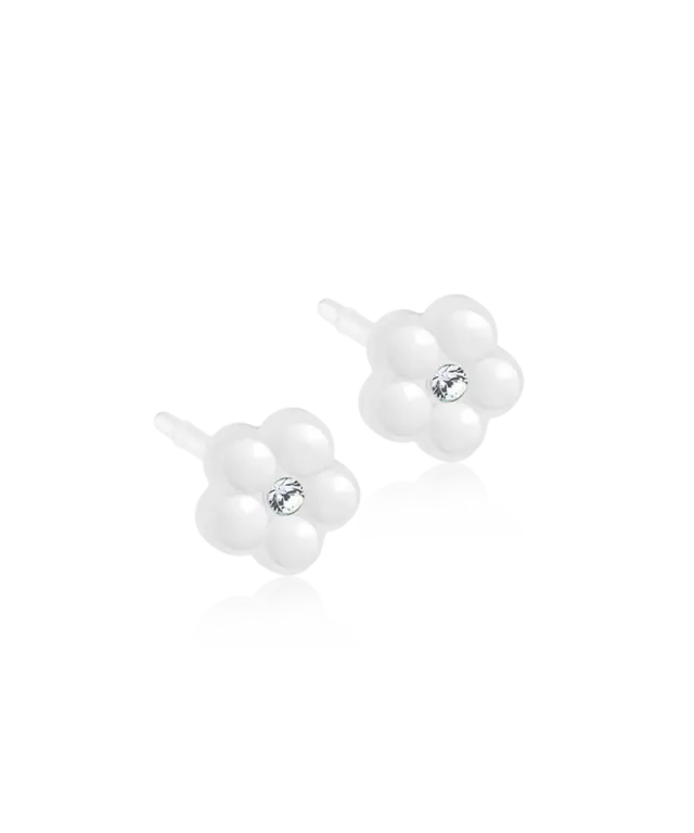 Blomdahl Daisy Pearl øredobber white 6 mm plast nikkelfri
