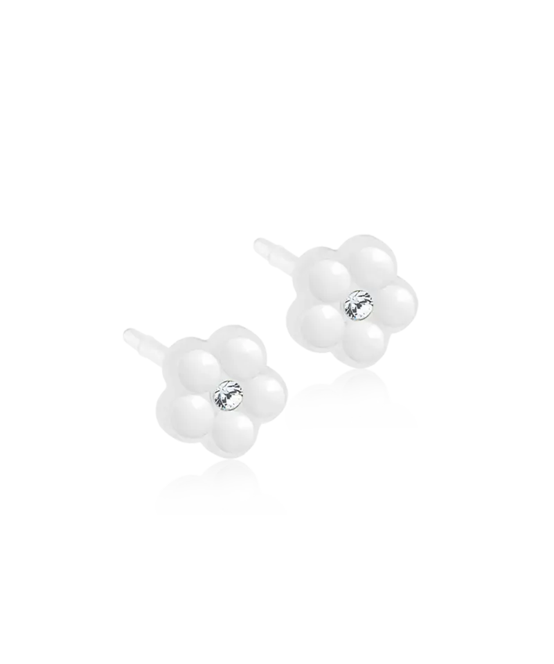 Blomdahl Daisy Pearl øredobber white 6 mm plast nikkelfri