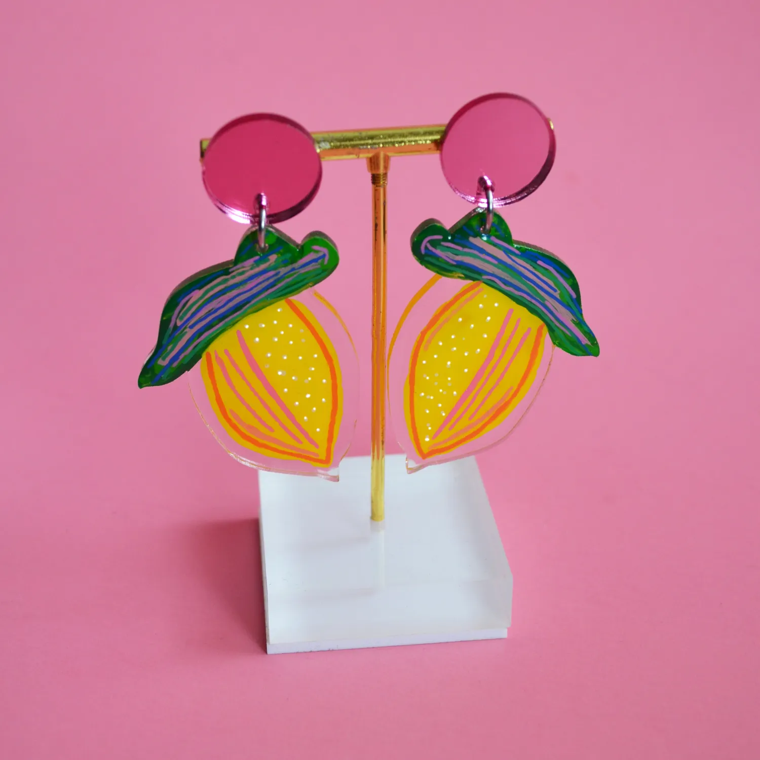 BooandBooFactory Lemon Fruit øredobber akryl sitron