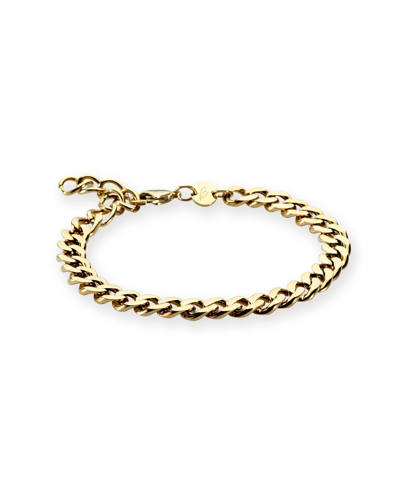 Blomdahl Grand Curb Link armbånd 15,5-19 cm gull nikkelsikker