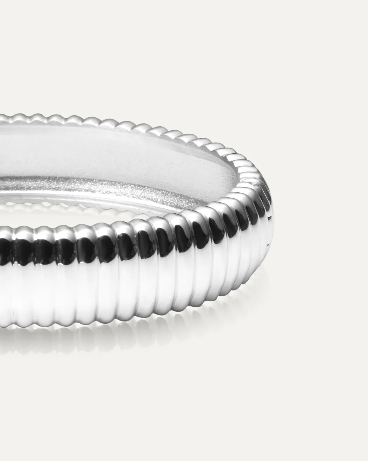 Mockberg Retro Ribbed Bangle armring sølv 160 mm