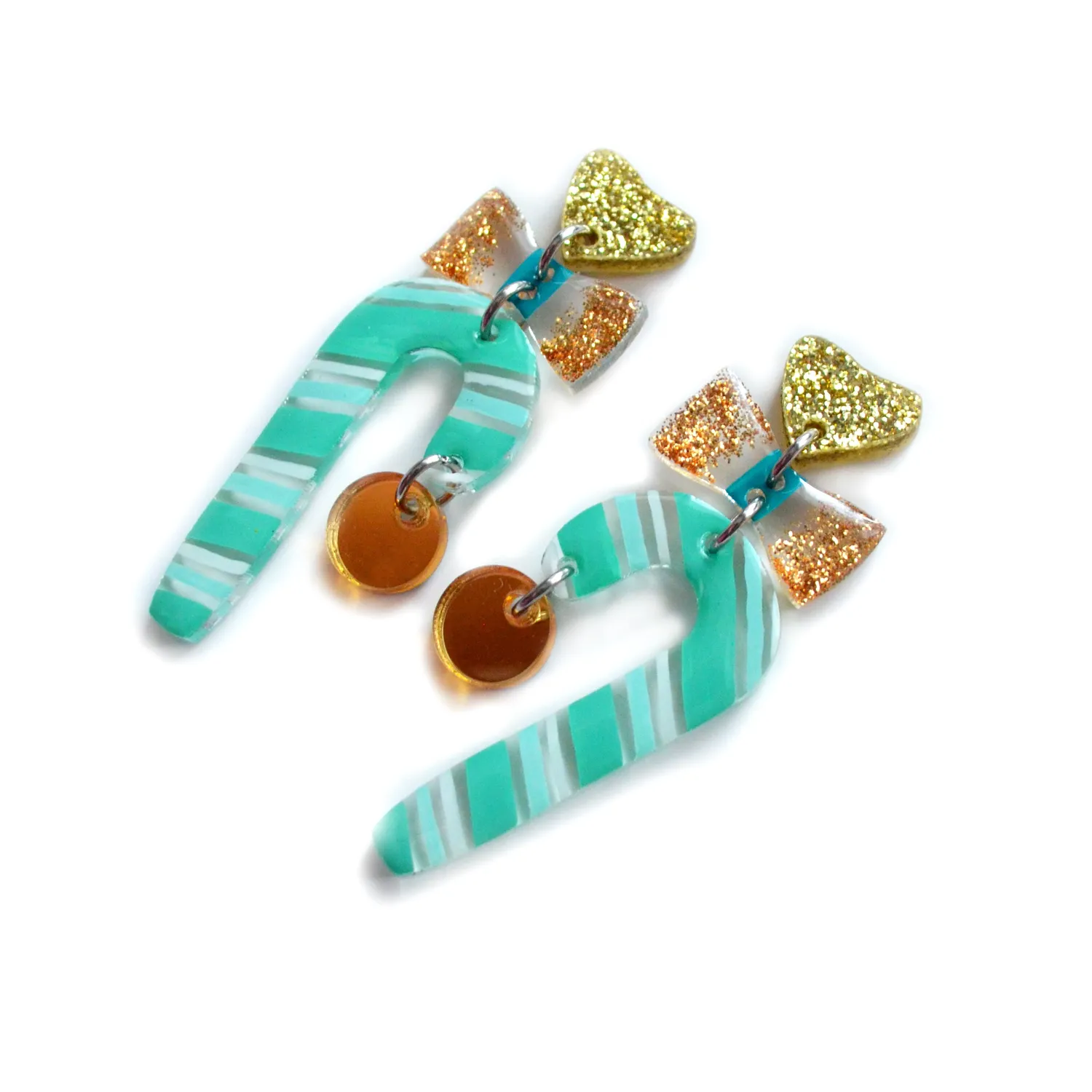 BooandBooFactory Candy Cane juløredobber mint gull