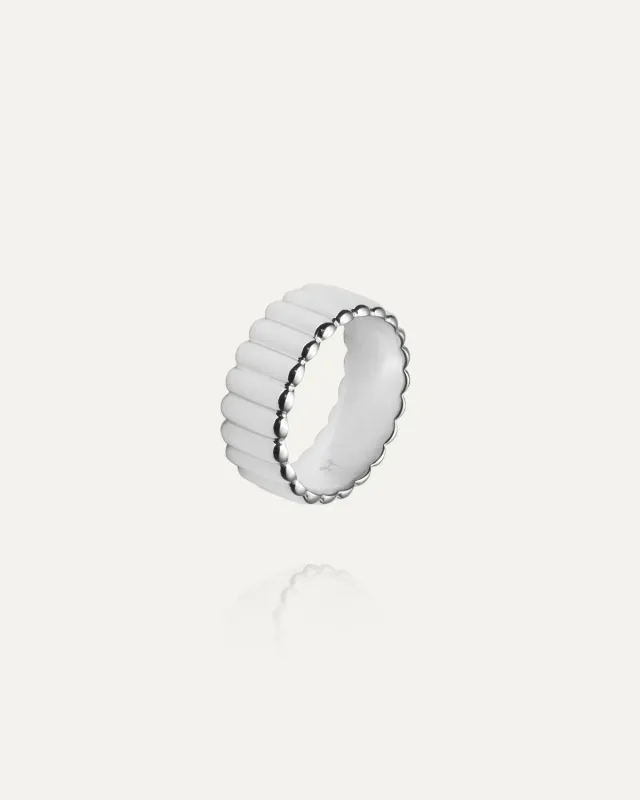 Mockberg Chic Ribbed Ring ring sølv vanntett