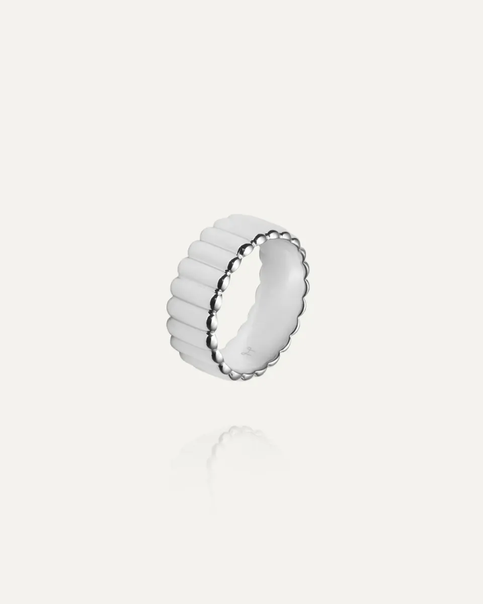 Mockberg Chic Ribbed Ring ring sølv vanntett