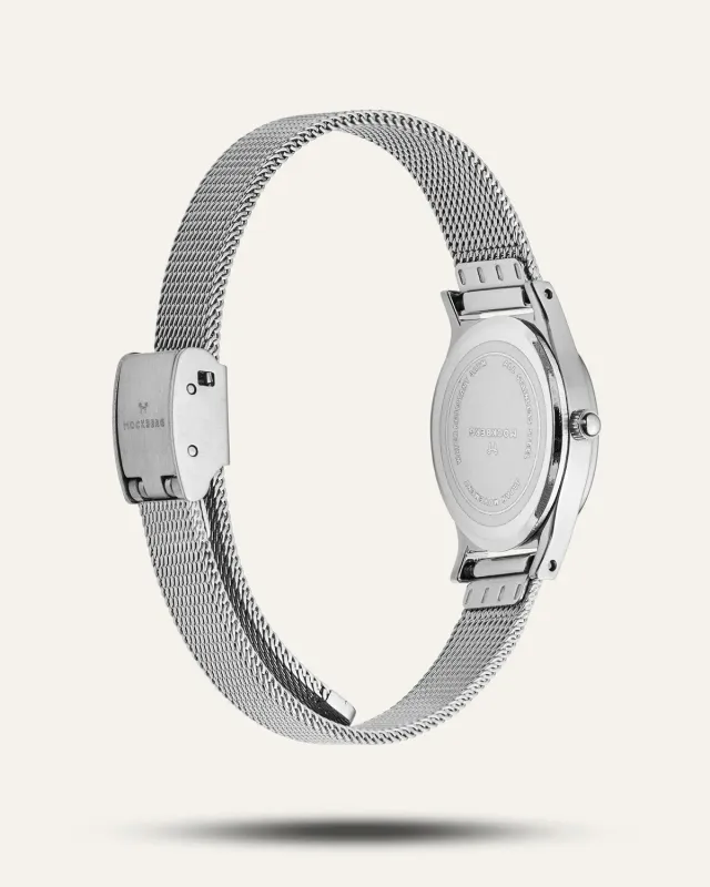 Mockberg Retro Mesh klokkereim sølv Standard