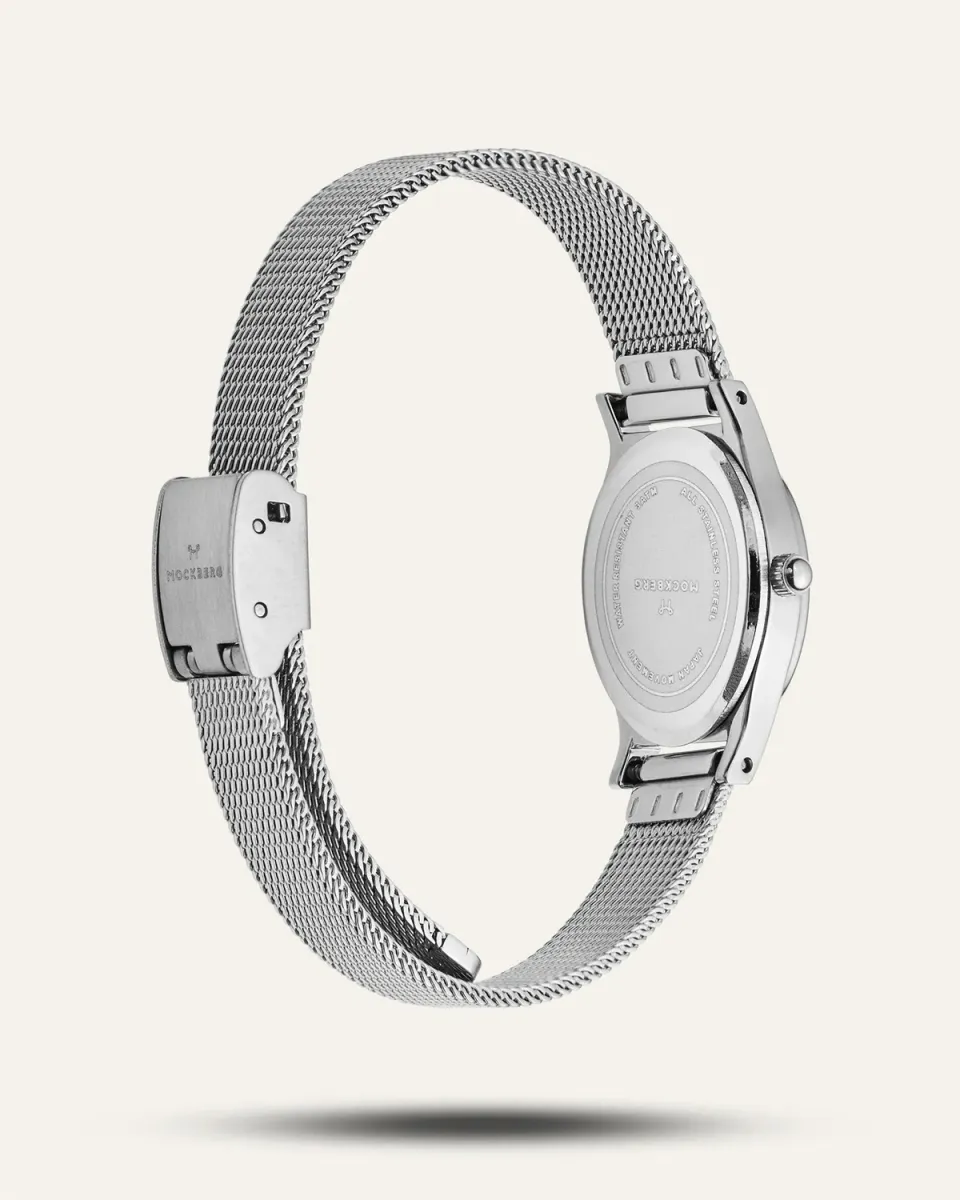 Mockberg Retro Mesh klokkereim sølv Standard