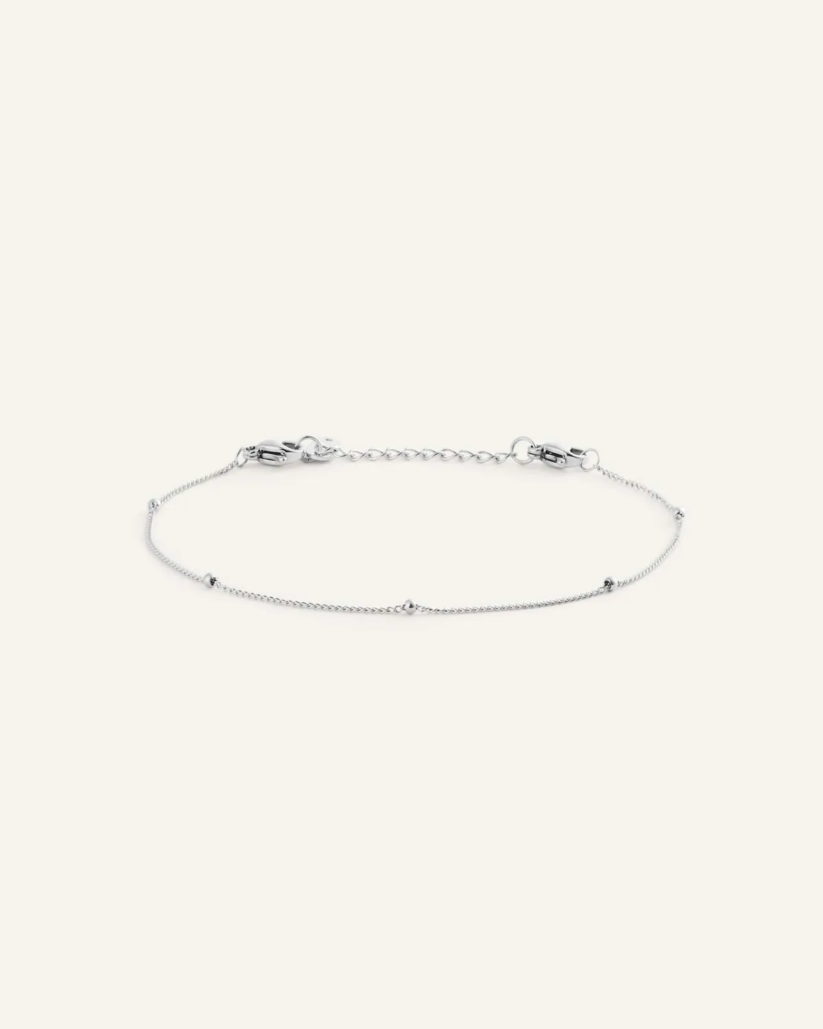 Mockberg Beaded Chain armbånd sølv stål small
