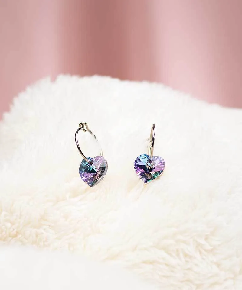 Blomdahl Pendant Heart ørering lilac titan 14 mm