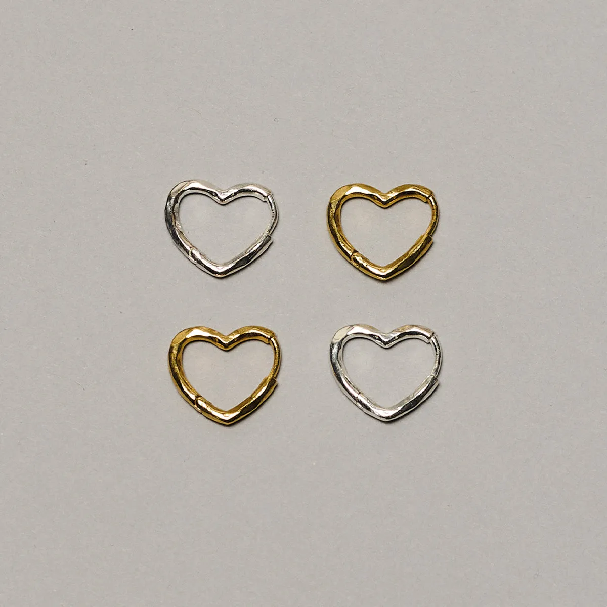 Enamel Organic Heart Small creoler 14 mm sølv
