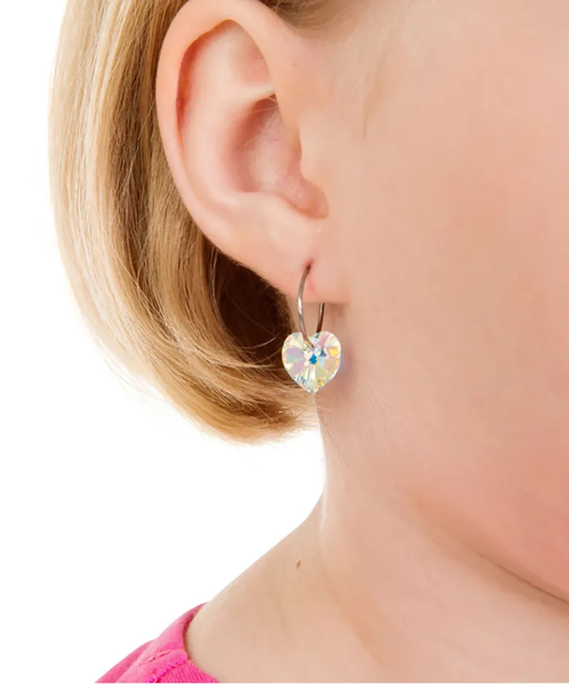 Blomdahl Ear Ring Pendant Heart øredobber 14 mm rainbow titan