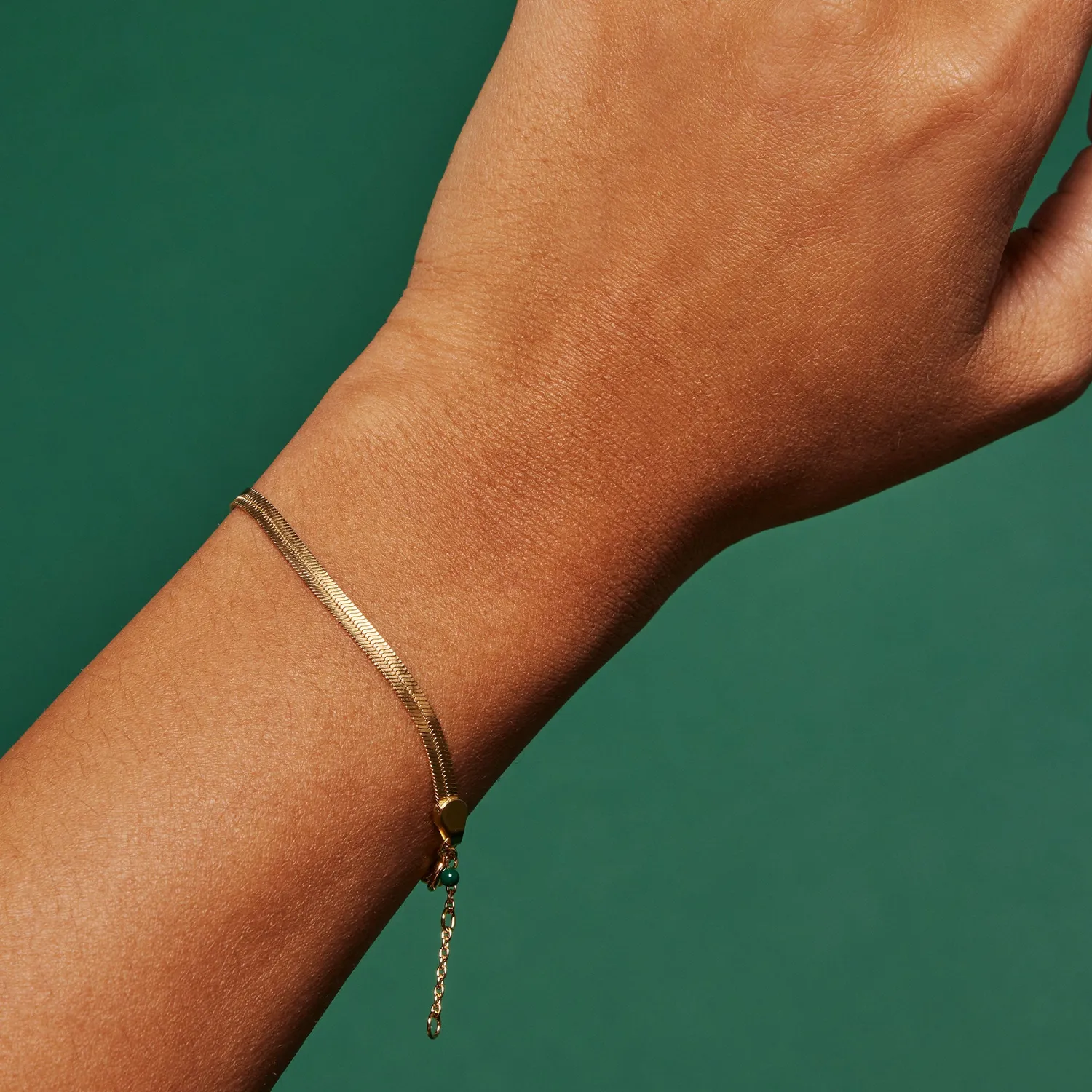 Enamel Caroline armbånd 15,5 cm forgylt sølv